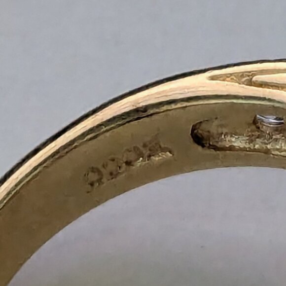 Vintage EDCO Lab Created Tanzanite Blue Clear Stone Ring Size 6 - Picture 6 of 8